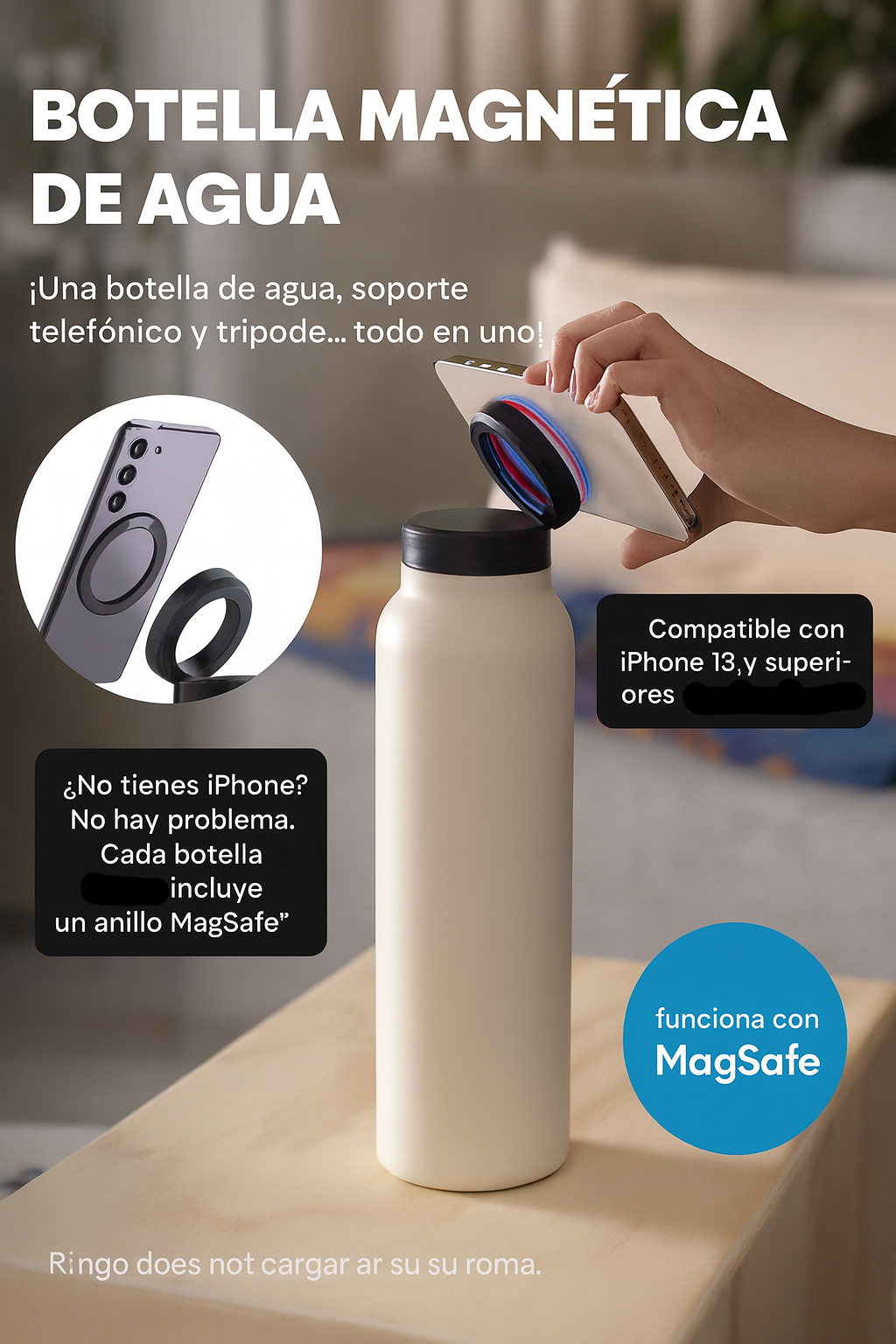 MagnetiCup™ – Termo de Acero Inoxidable con Porta Celular Magnético