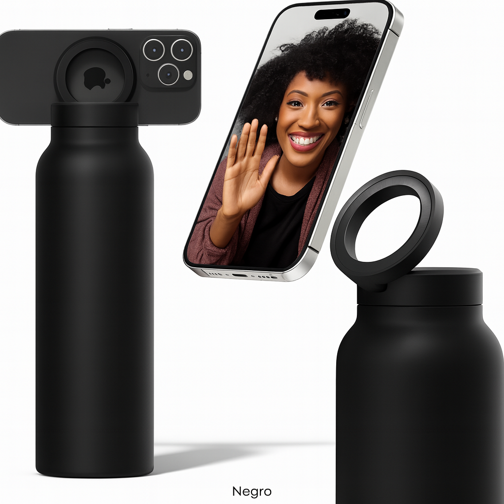 MagnetiCup™ – Termo de Acero Inoxidable con Porta Celular Magnético